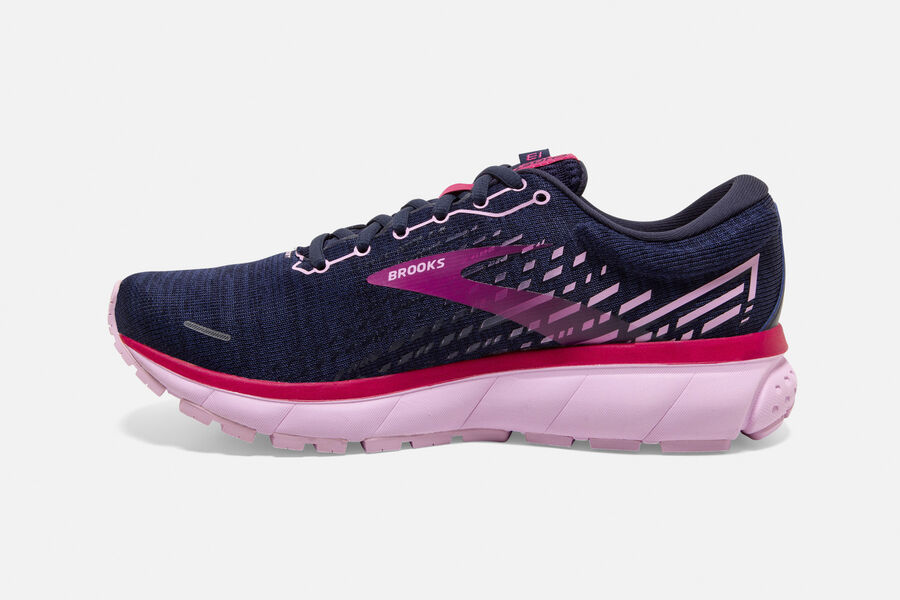 Brooks Ghost 13 Road Running Shoes - Womens - Navy/Red - BD8396571